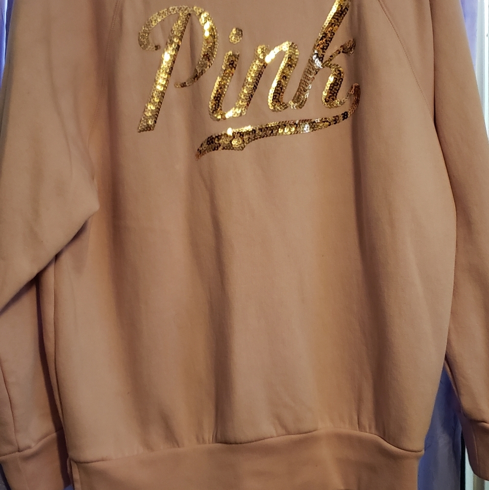 Victoria Secret Pink Sparkly pullover hoodie - Picture 2 of 2